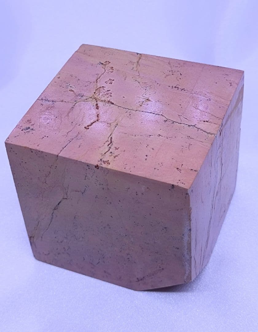 ピクチャージャスパー　キューブ　六面体　ピンク　イエロー　6㎝角　精神安定