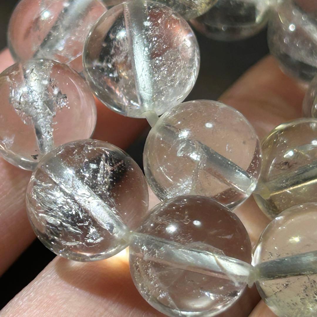 ☆ラピス様！福徳弁天秘宝⑩！貫入水晶！クォーツインクォーツ　水晶　ブレス