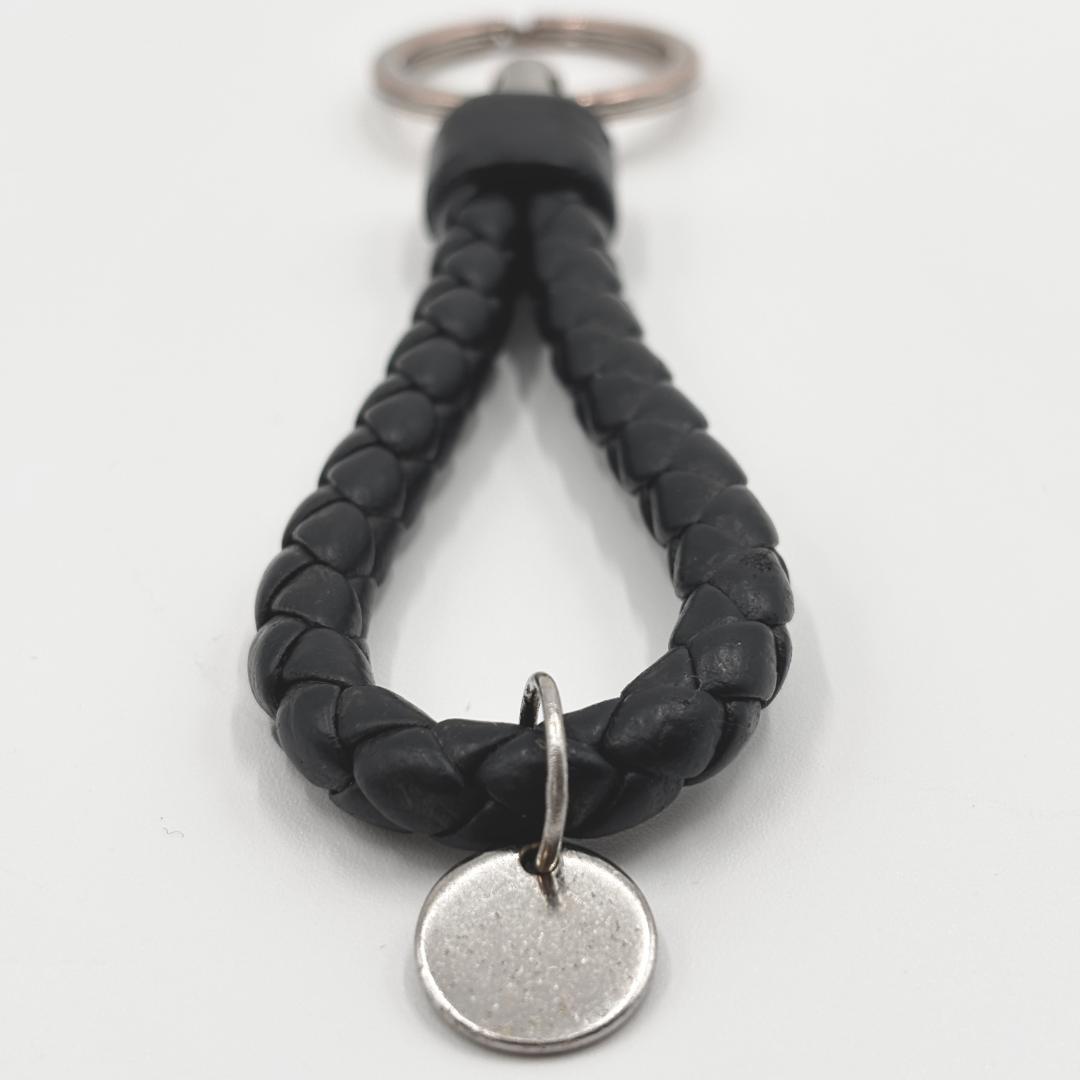 美品✨️ボッテガヴェネタ イントレチャート レザーキーリング チャコールグレー