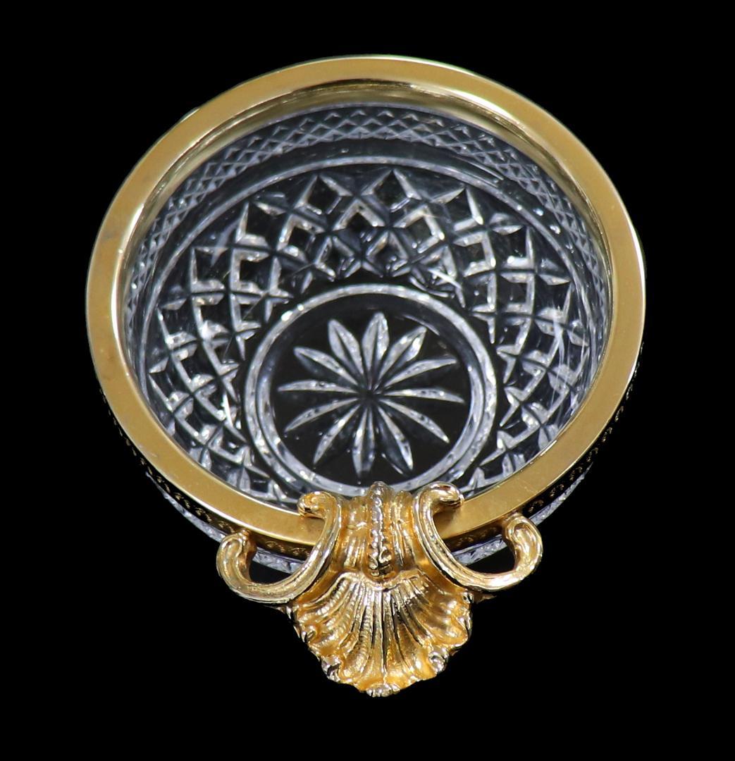 オールド・バカラ 金彩ロカイユ装飾貝殻ボウル 小物入れディアマン ルイ15世様式