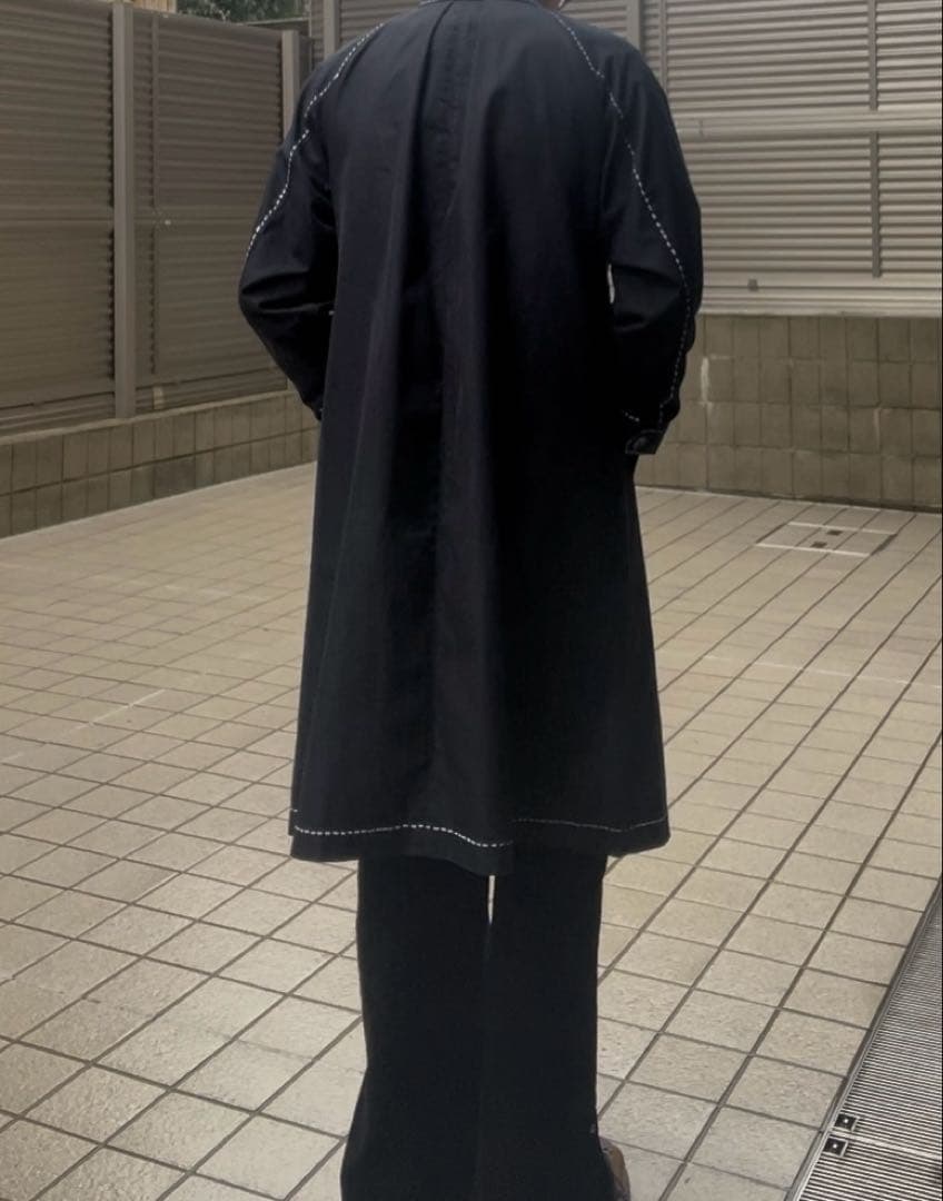 ジャケット・アウター vintage stitch graphic long coat navy
