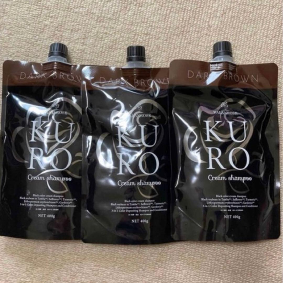 バランローズ KUROシャンプー 400g 白髪染め（ダークブラウン）3セット