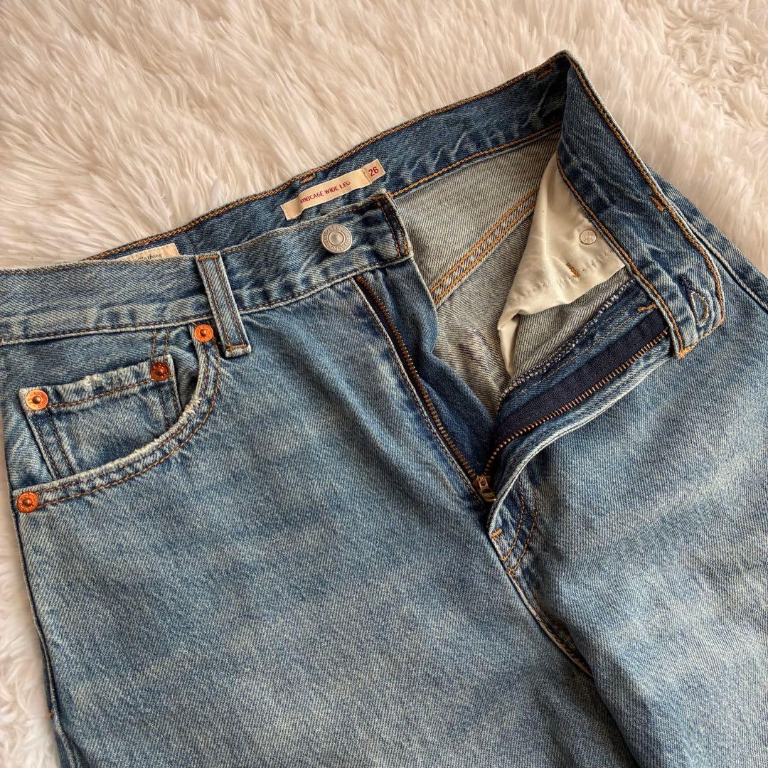 Ungrid Levi's別注RIBCAGE ＷIDE LEGデニム26インチ