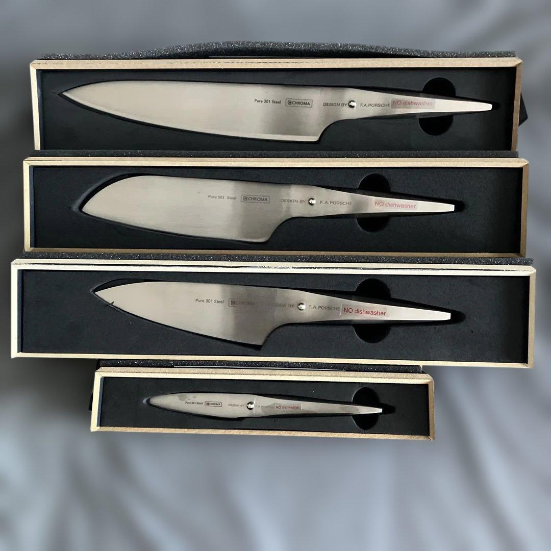 Chroma cutlery 牛刀、三徳、文化、パーリングナイフセット