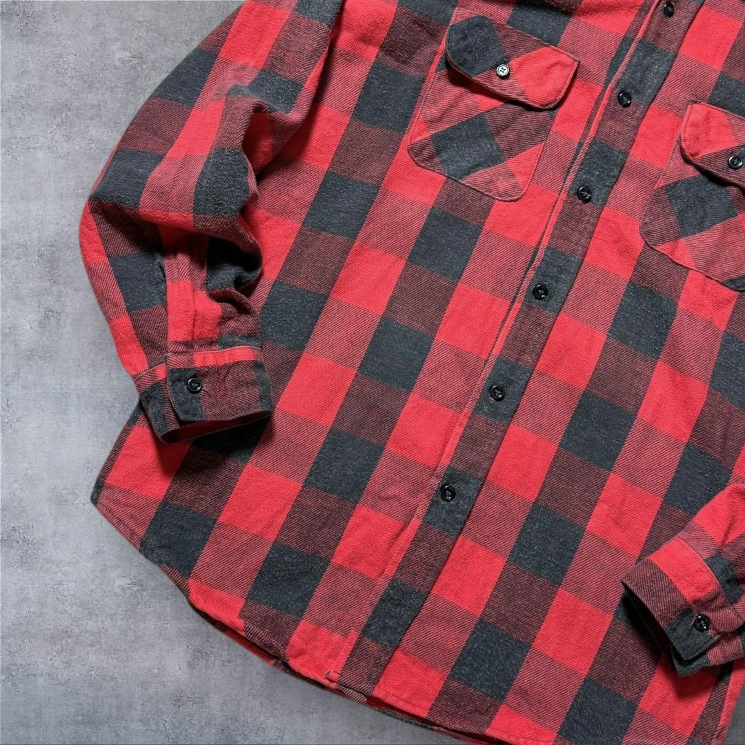 TH 2328古着80sUSA製FIVE BROTHERヘビーネルシャツ好