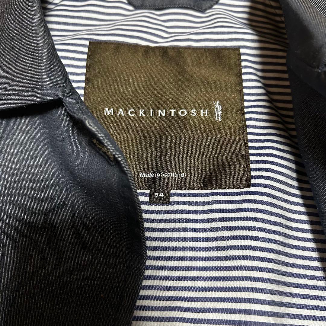 英国製マッキントッシュロンドン　ステンカラー　スプリングコート　デニム　麻