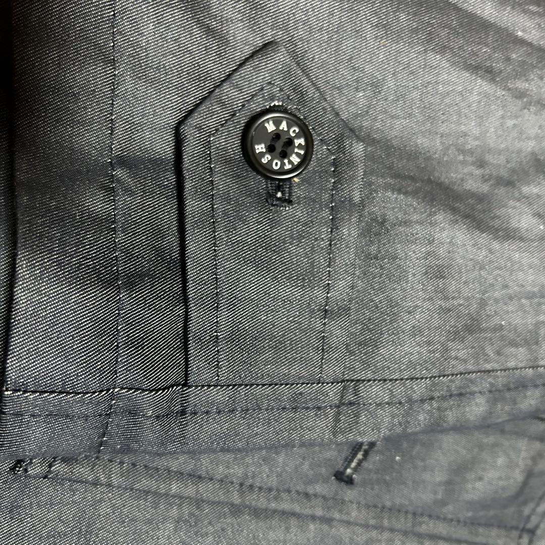 英国製マッキントッシュロンドン　ステンカラー　スプリングコート　デニム　麻