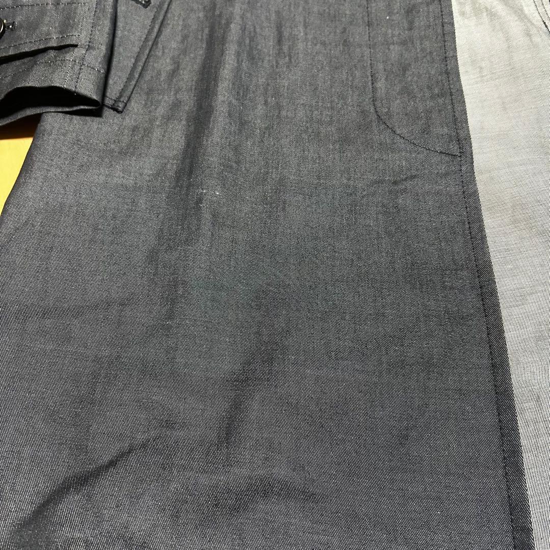 英国製マッキントッシュロンドン　ステンカラー　スプリングコート　デニム　麻