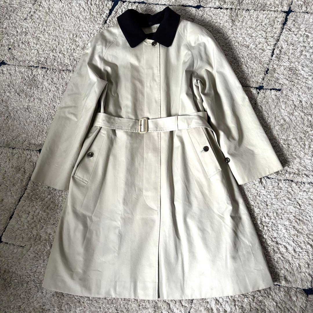 【美品✨】バーバリー　トレンチコート　ステンカラー　ホワイトベージュ　9AR