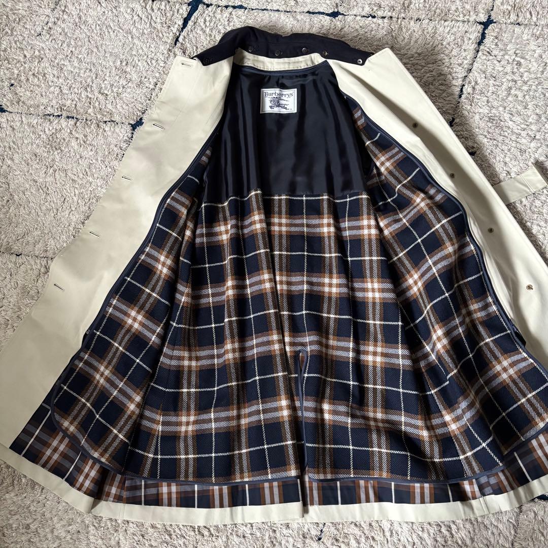 【美品✨】バーバリー　トレンチコート　ステンカラー　ホワイトベージュ　9AR