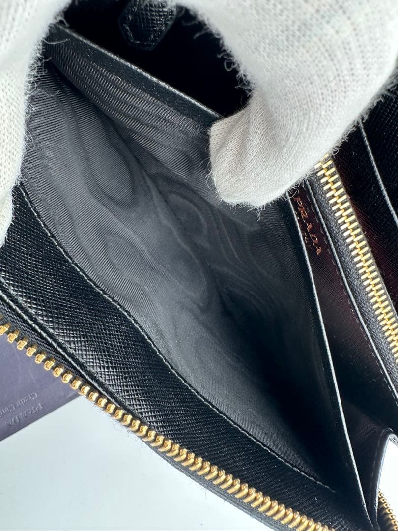 激安！超美品　PRADA ブラック 長財布 サフィアーノレザー