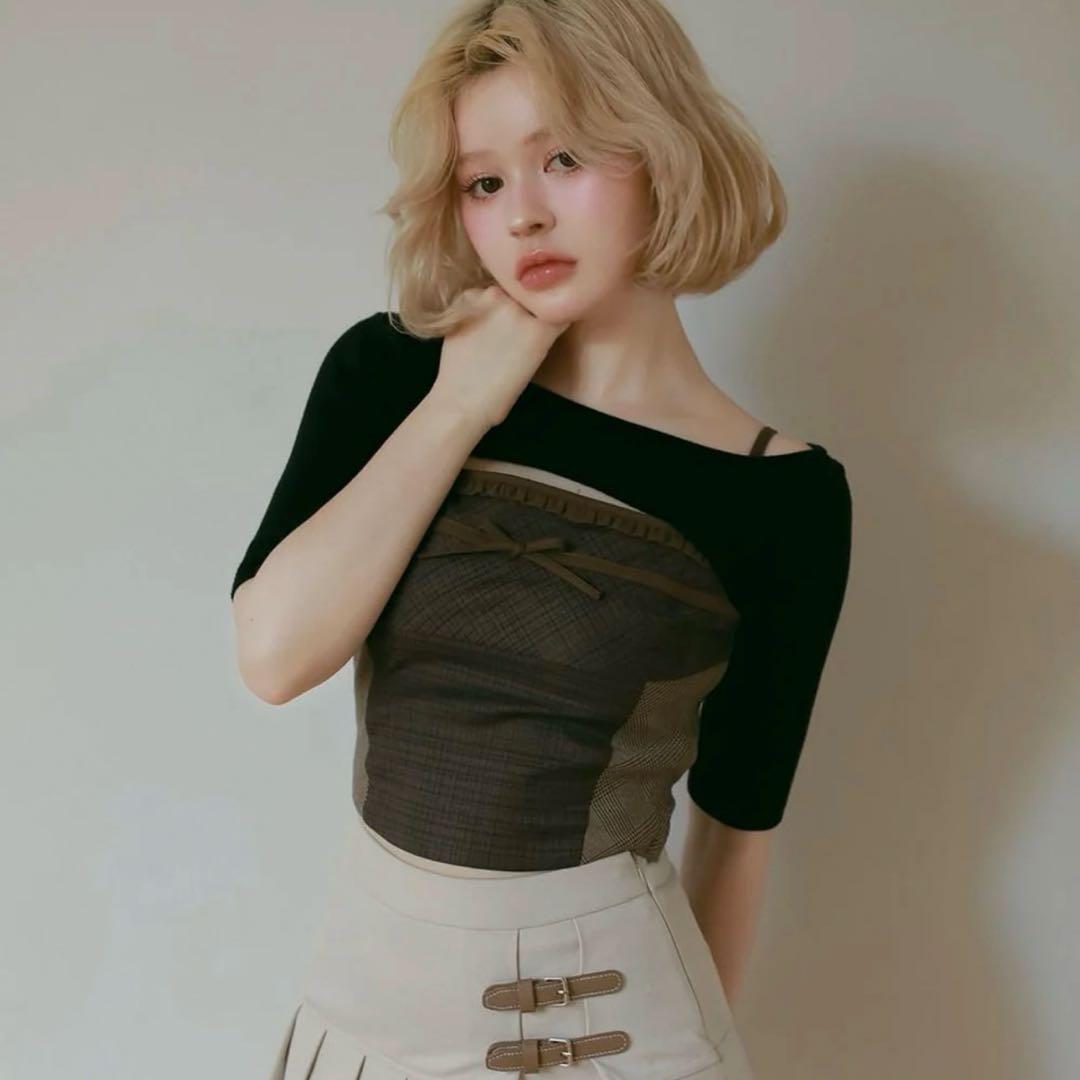 ANDMARY アンドマリー Rimma check set tops