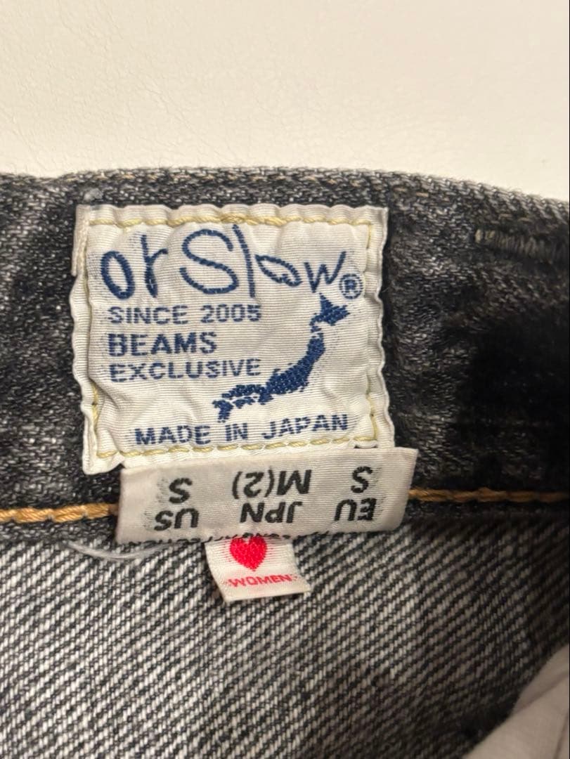 orSlow BEAMS BOY Black Monroe pants ペイント