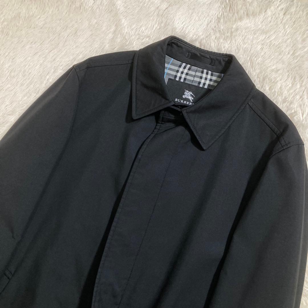 BURBERRY バーバリー ステンカラーコート ロング ノバチェック ブラック