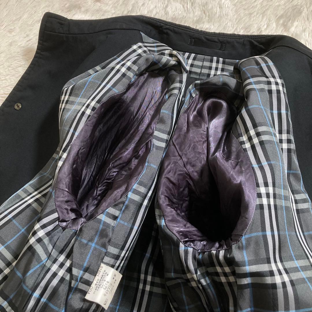 BURBERRY バーバリー ステンカラーコート ロング ノバチェック ブラック