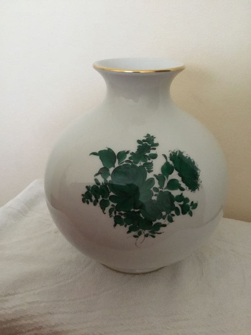 アウガルテン　花瓶19㎝　マリアテレジア　薔薇