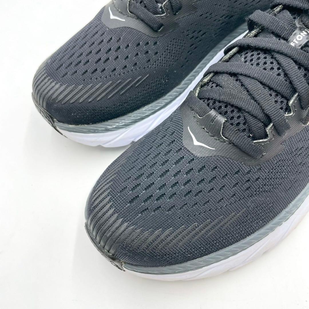 ホカオネオネ スニーカー W CLIFTON7 24.5 黒白 Y1463