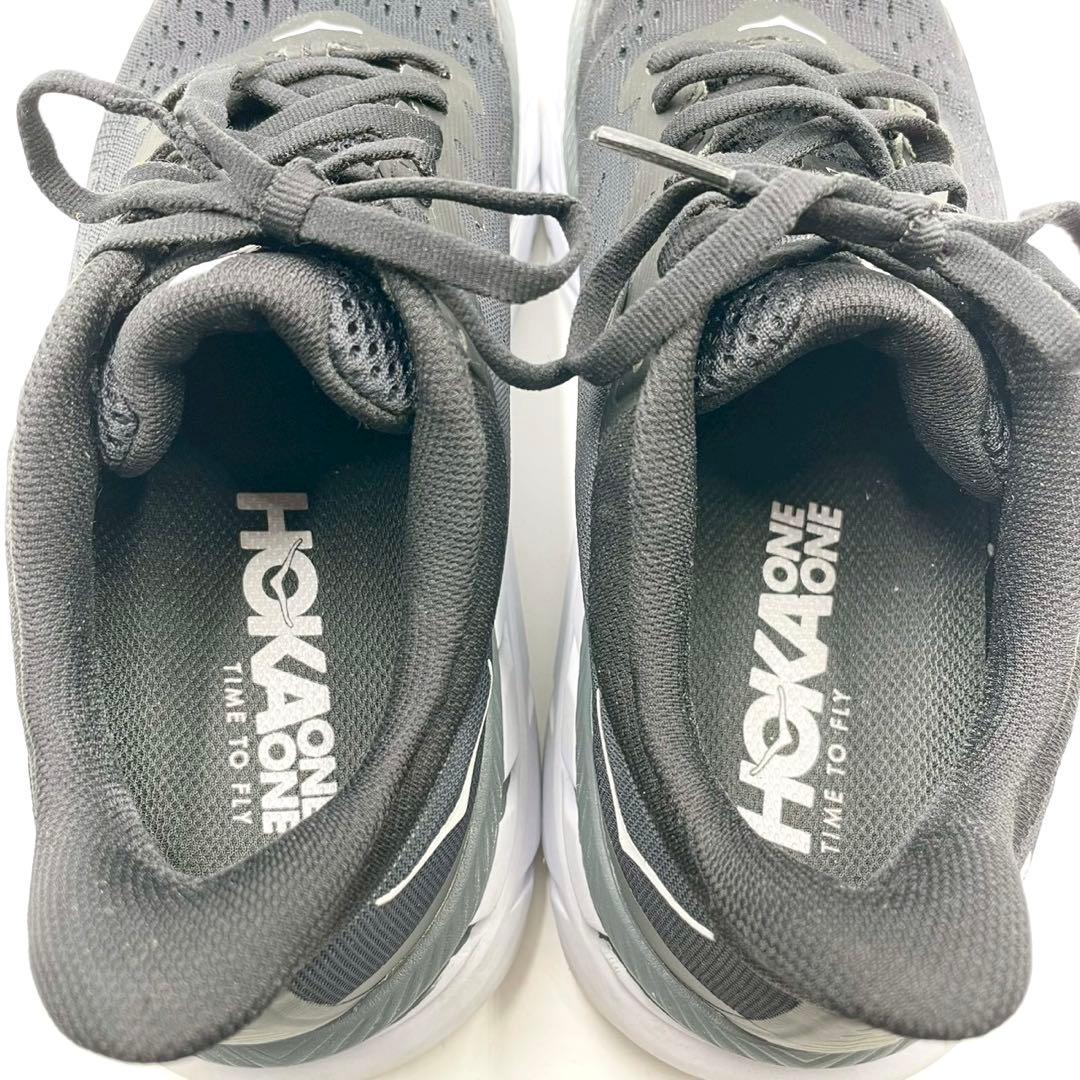 ホカオネオネ スニーカー W CLIFTON7 24.5 黒白 Y1463