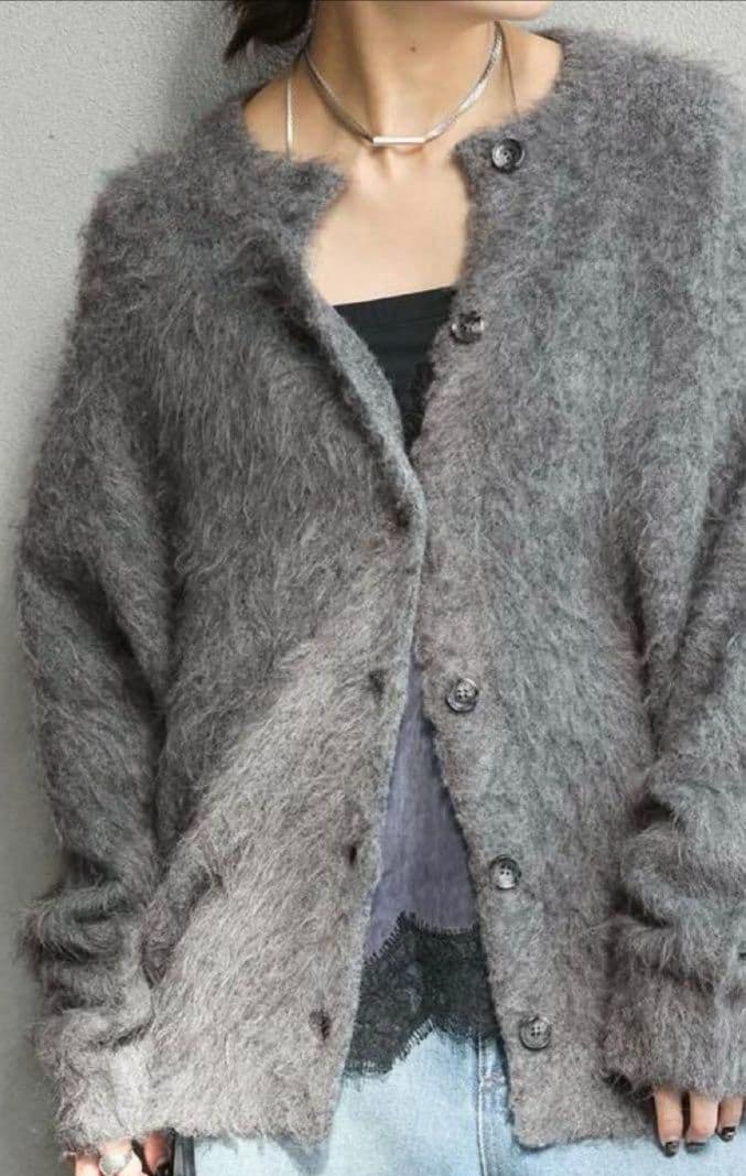 JOURNAL STANDARD シャギーカーディガン チャコールグレー