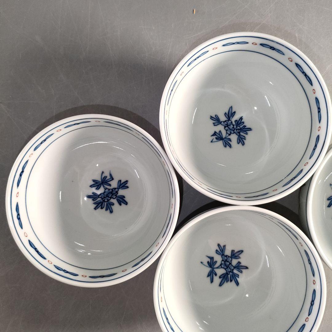 A1322-2/有田焼/源右衛門窯/染錦獅子牡丹絵飯碗4客/共箱/飾鉢/懐石道具