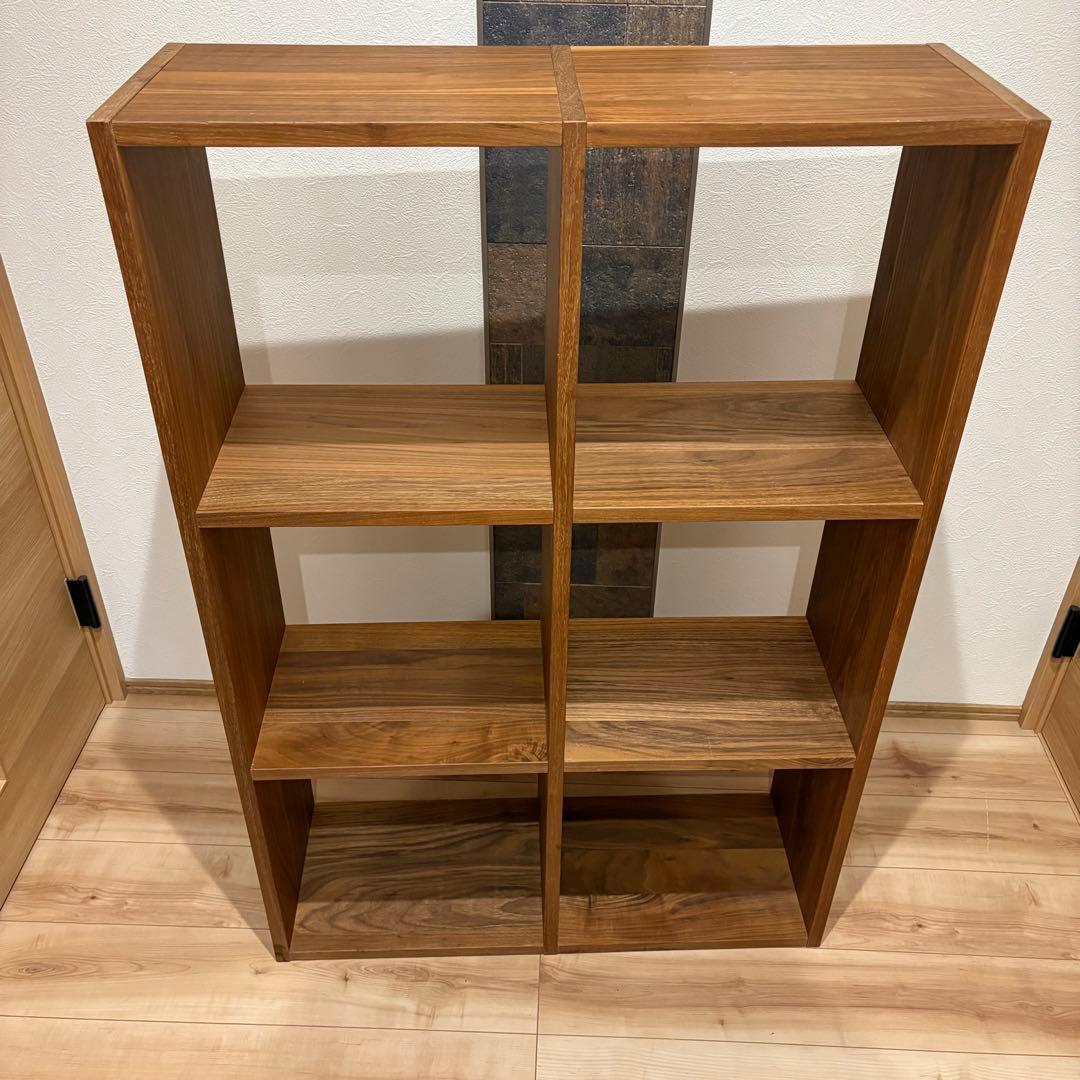 《送料込》無印良品　スタッキングシェルフ　ウォールナット材　チェスト　3段×2列