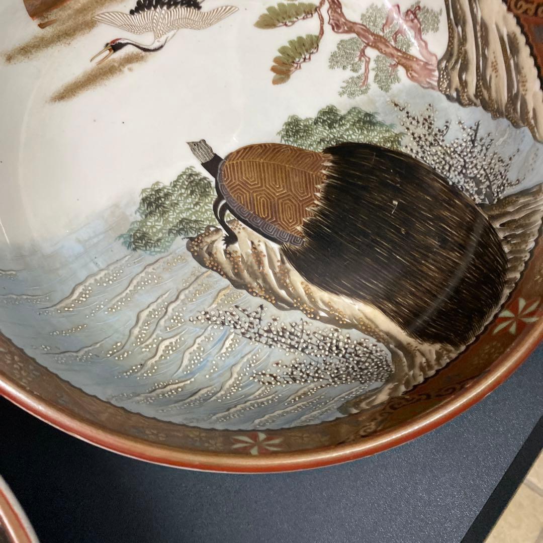 九谷焼　上出製　大鉢　骨董　年代物　食器　煮物鉢　アンティーク