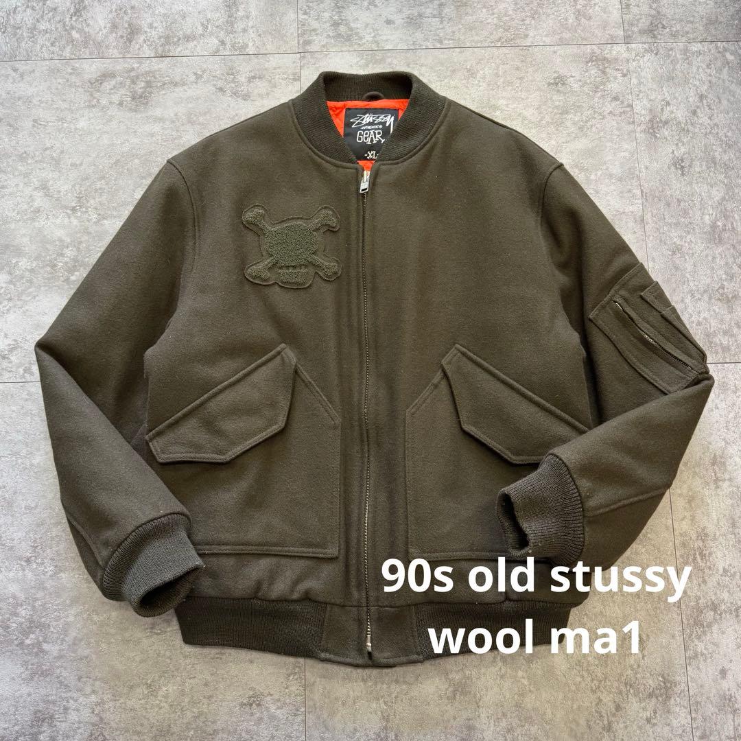 a*r様 90s 00s old stussy ma1 n2b スカル　銀タグ