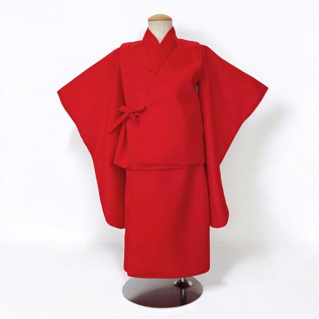 ［つばき］3歳 七五三 ꕤ 袖付被布着物4点セット