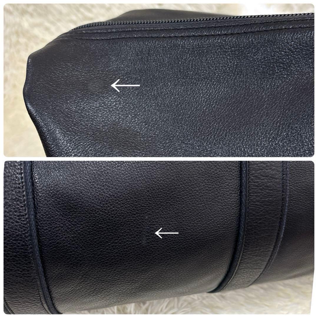 超大容量✨ ロンシャン ボストンバッグ 旅行かばん オール レザー シボ革 黒