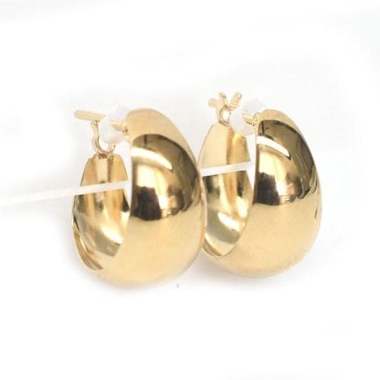 18金【7×13mm 月甲フープピアス】イエローゴールド K18刻印入 新品！