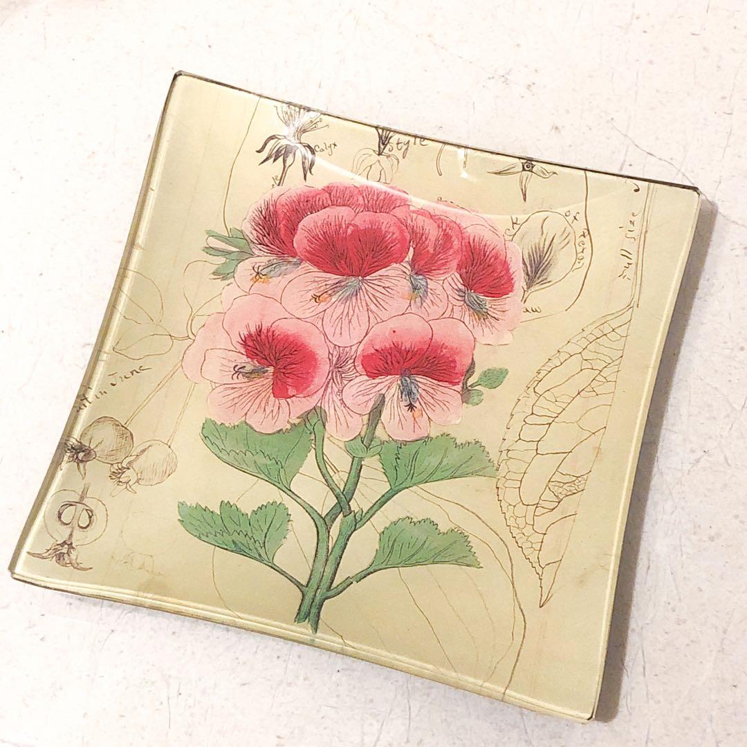 JOHN DERIAN ジョンデリアン　デコパージュトレイ　アンティークフラワー