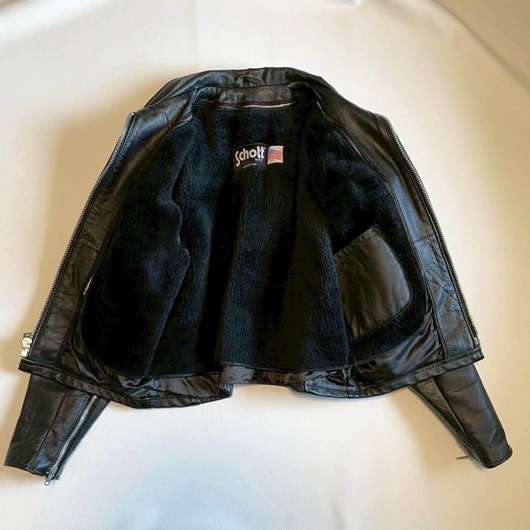 【ショット】シングルライダース レザージャケット 643E USA製 40 L