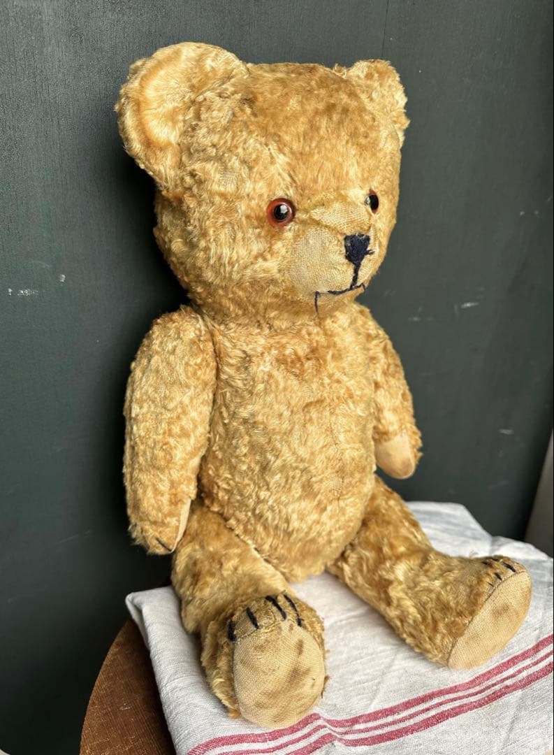 フランス アンティーク ゴージャスイエローベージュ ベア