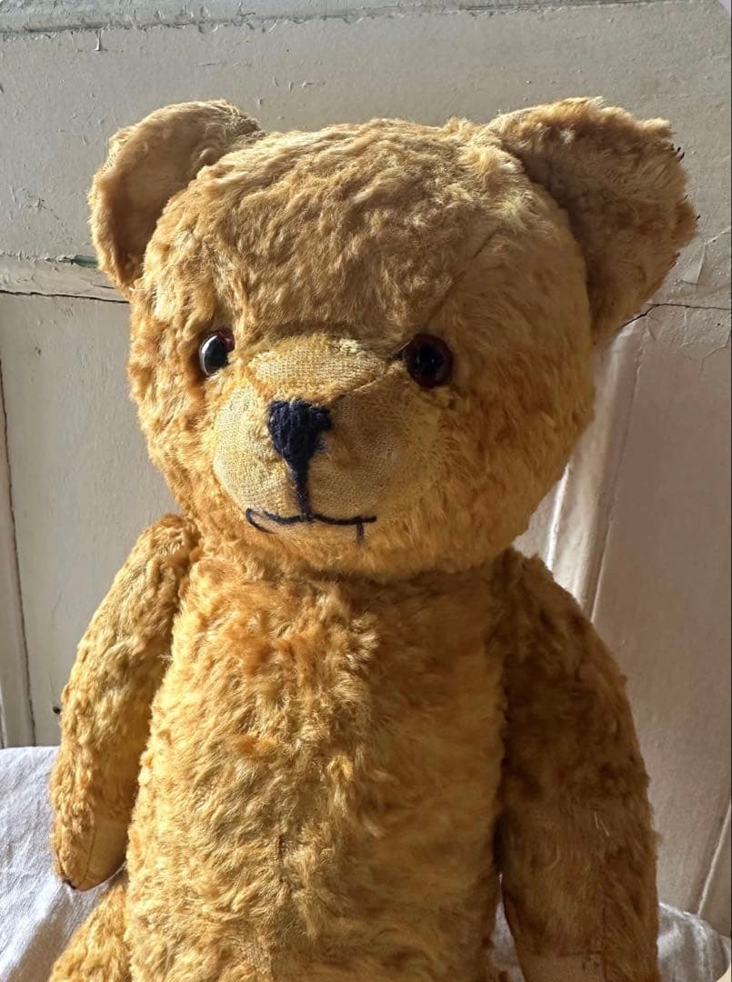 フランス アンティーク ゴージャスイエローベージュ ベア