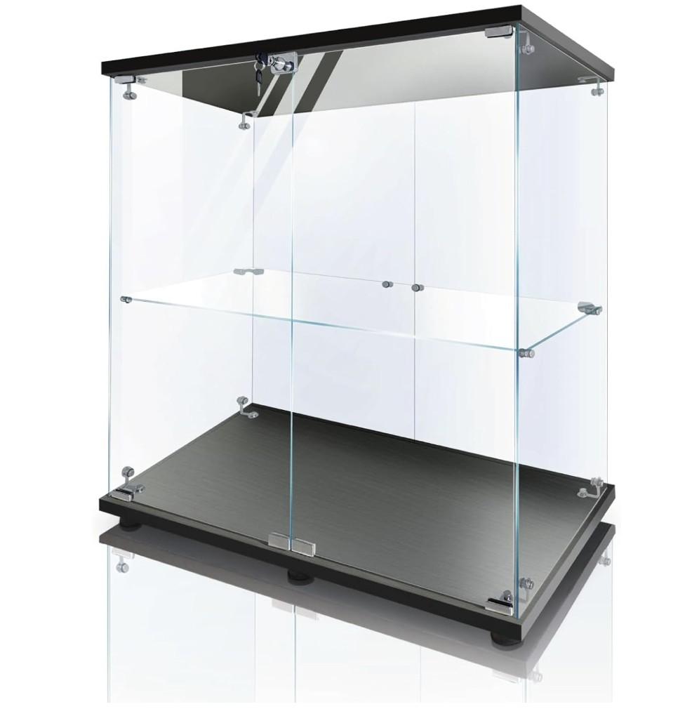 【訳あり・新品】2段ワイド ブラック コレクションケース ガラスケース