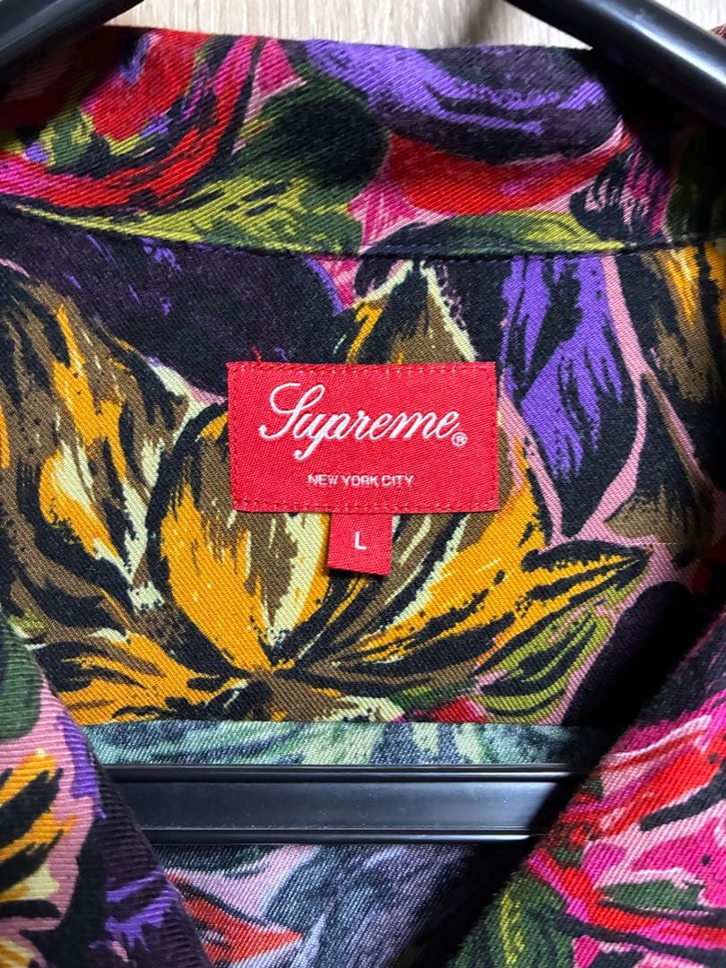 Syareme 花柄 レーヨンシャツ　長袖シャツ　総柄