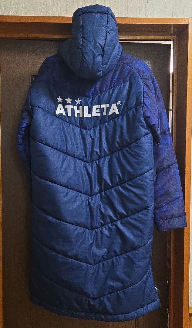 ATHLETA アスレタ ベンチコート 迷彩柄 ネイビーコート 防寒着 160