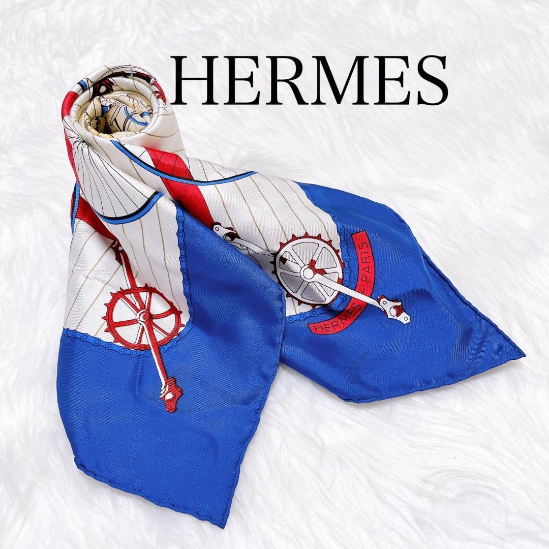 エルメス　レ・ベカン（Les Becanes）スカーフ　カレ90　自転車　ハット