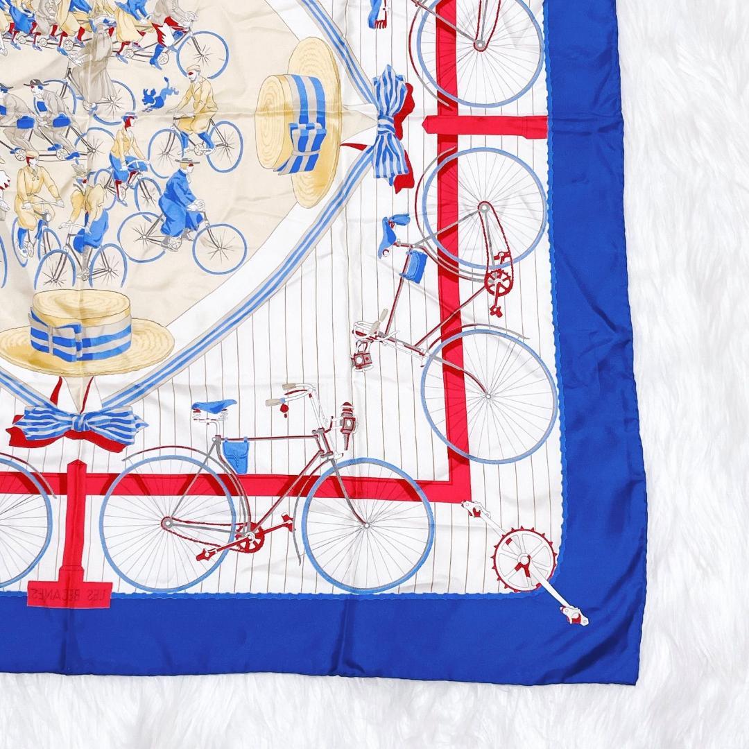 エルメス　レ・ベカン（Les Becanes）スカーフ　カレ90　自転車　ハット