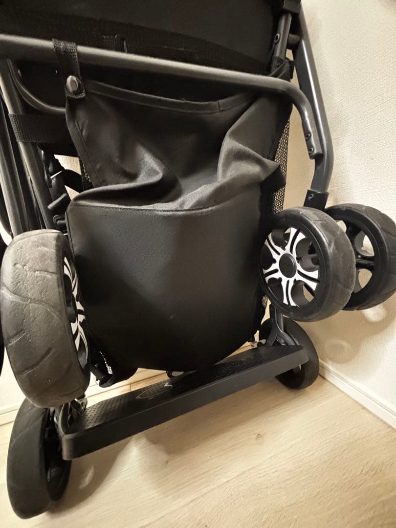 カトージ　二人でゴー　2人乗りベビーカー リアシート、レインカバー付き