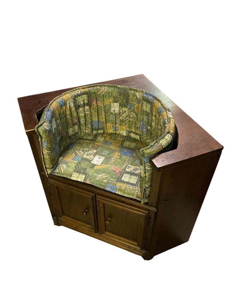 イタリア輸入品　木製コーナー　キャビネット　コーナーチェア