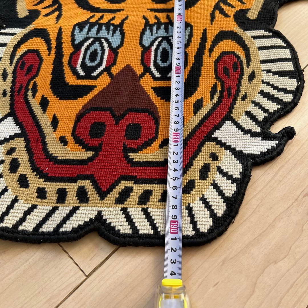 ビッグサイズ チベタンタイガーラグ約190cm×90cmシルク100%