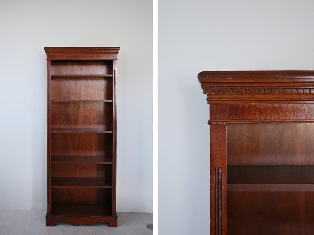 英国アンティーク木製ブックシェルフ/本棚/オープンラック/飾り棚(89-99)