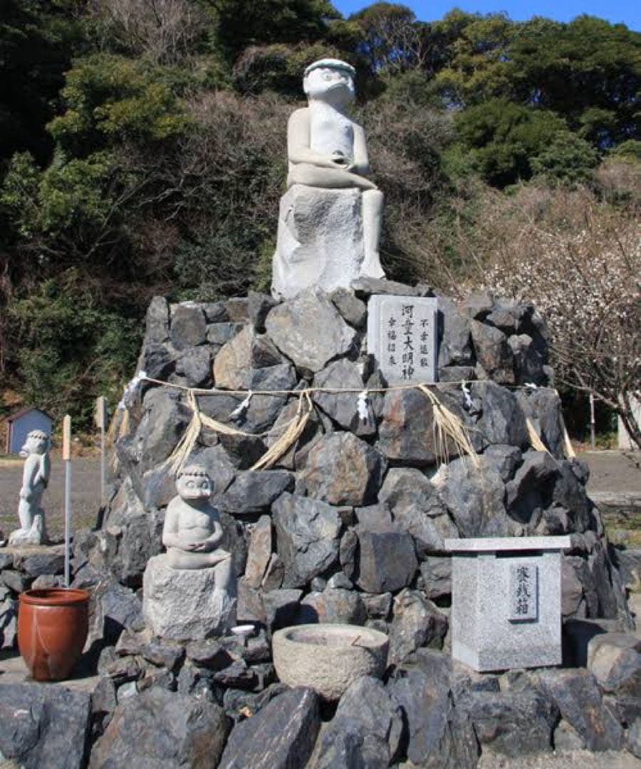 室町〜江戸期・石仏「水神・河童大明神」清流山・水精霊・火水難除・神社祀り・貴重仏