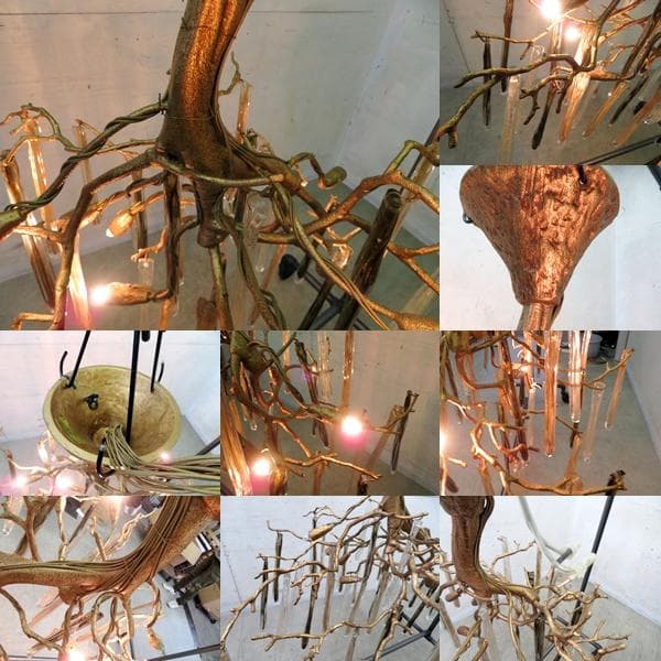 貴重■Serip社製■マリオ・J・ピレス■ブロンズ×クリスタル■シャンデリア■