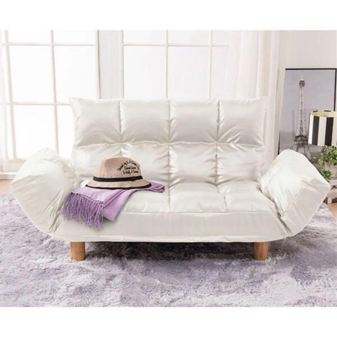 コンパクト　リクライニングソファ　2人掛けソファ　座椅子　ローソファ