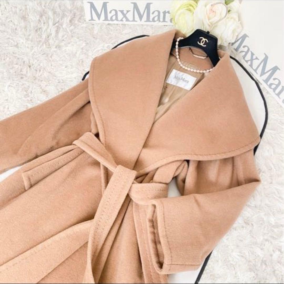 ★新品同様★MaxMara マックスマーラ白タグ キャメル ロングコート★