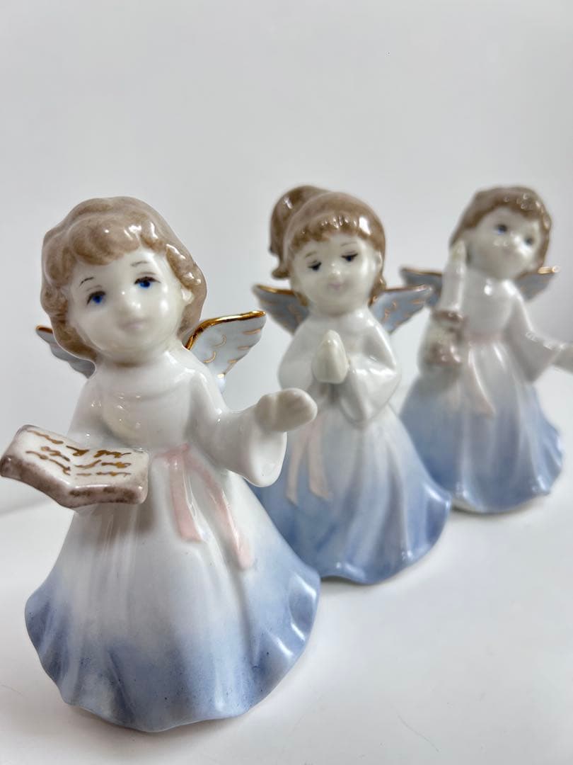 天使の置物 3体セット 陶器製