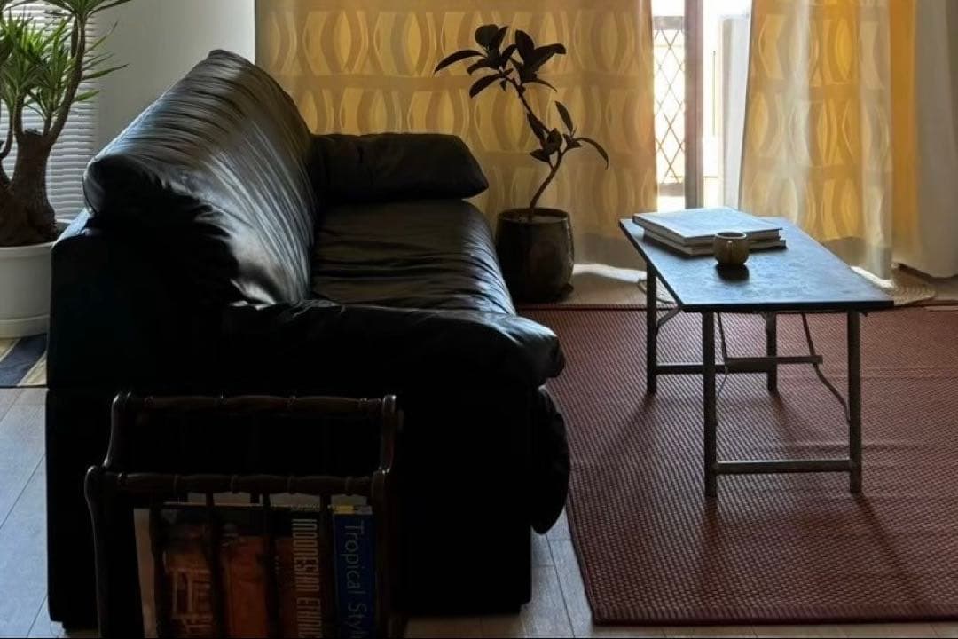 maruni 本革 3人掛けソファ ブラック ロータイプ