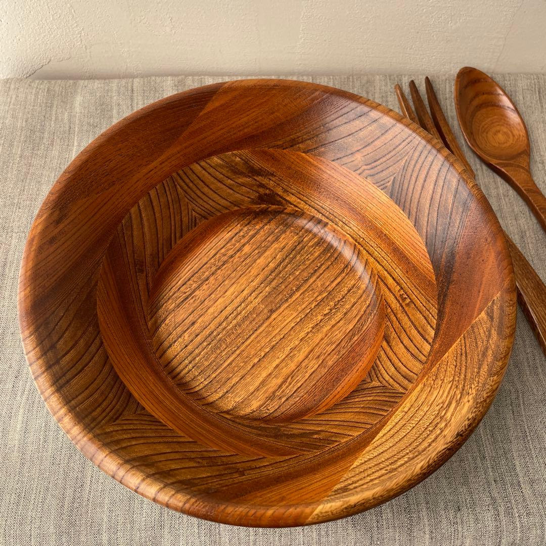 木製　寄木細工　サラダボウル　小田原　銘木　大型　フルーツボウル　盛り籠